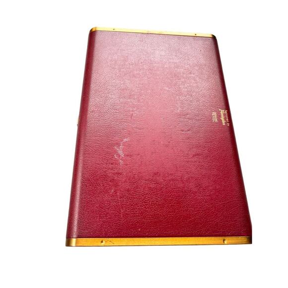 Vintage Farrington 9.5" x 6.5" Texol Two-tier Hard Jewelry Box Burgandy 60's - Picture 5 of 13